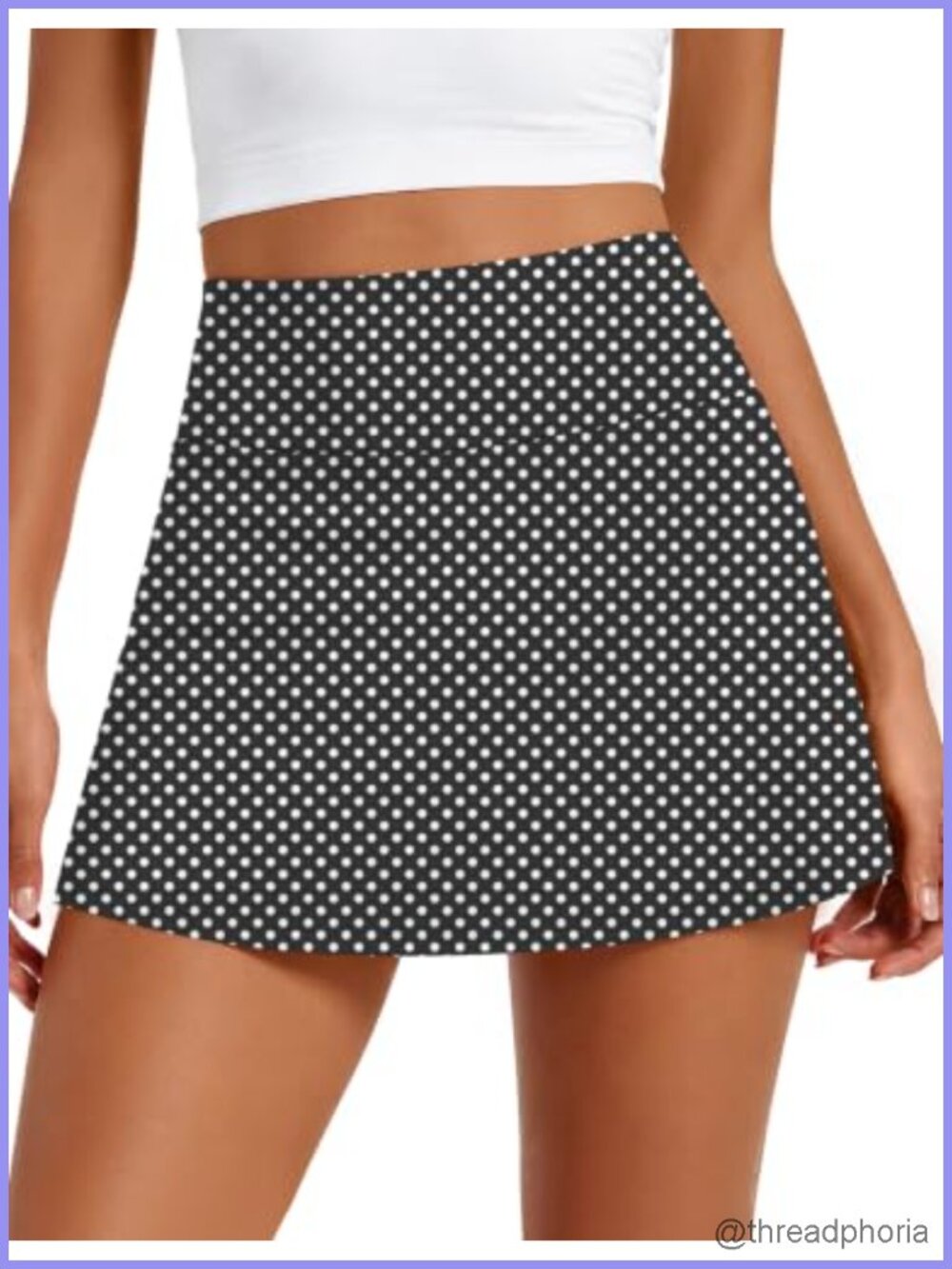 High Rise A-Line Mini Skort with Built-In Shorts & Pockets - Stretchy Athletic